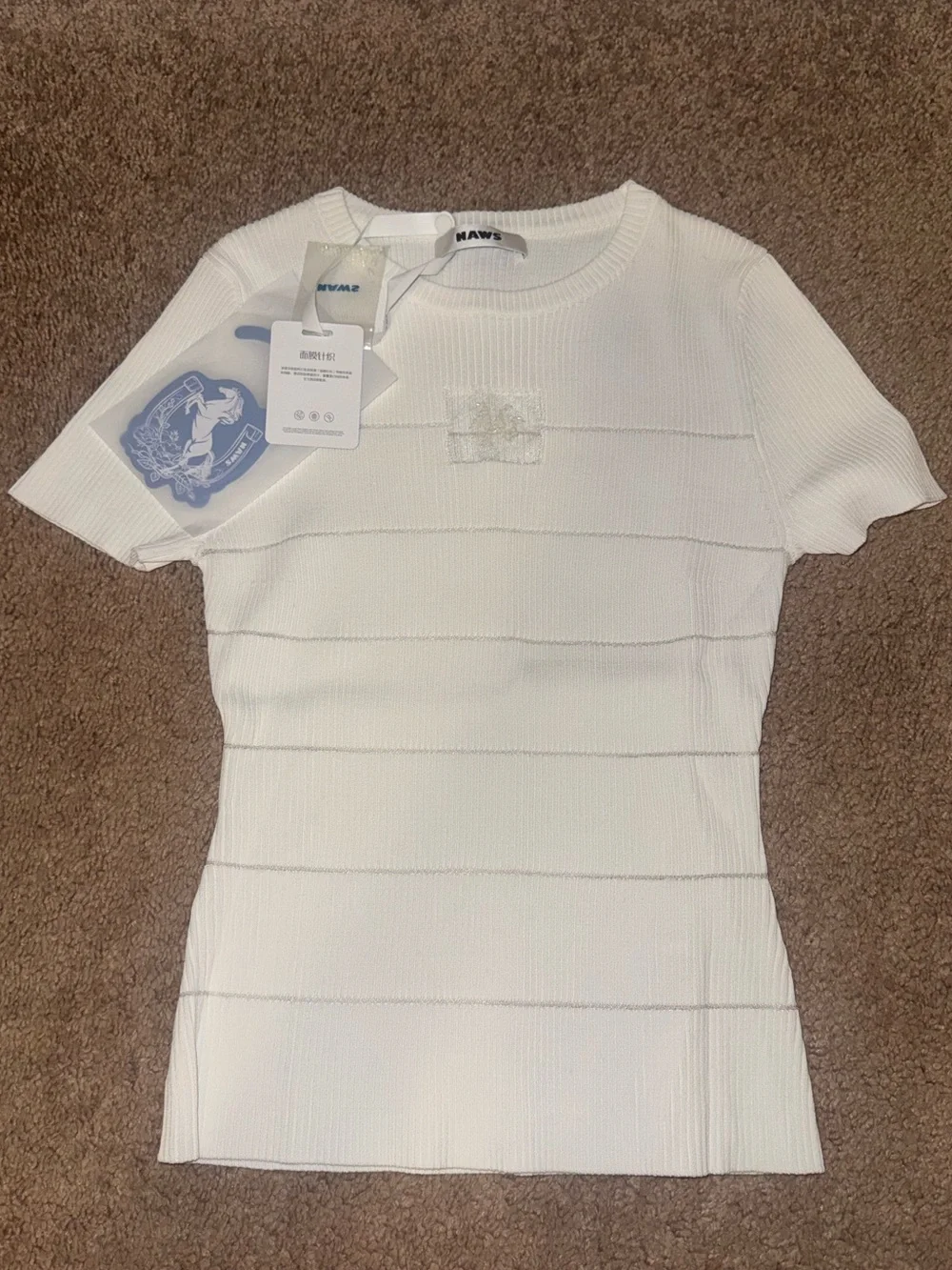 NAWS (NOTAWEAR) WHITE 3-CARAT ICE-KNIT TEE
